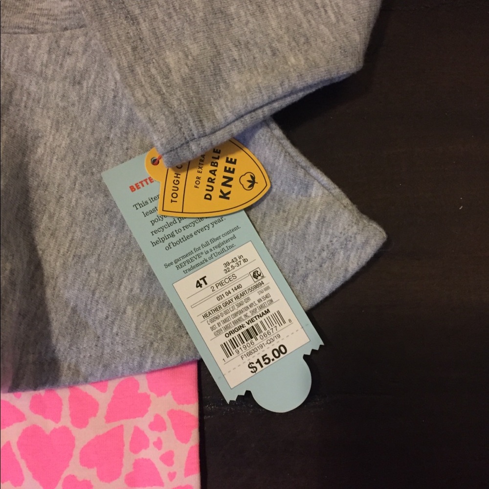 Cat & Jack Long Sleeve Heart Sweater w/ Leggings - Picture 4 of 4